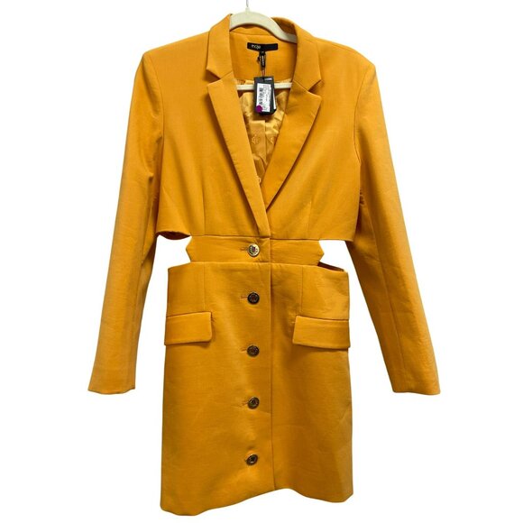 New Maje Size Large Cutout Orange Blazer Dress NWT - Picture 3 of 9